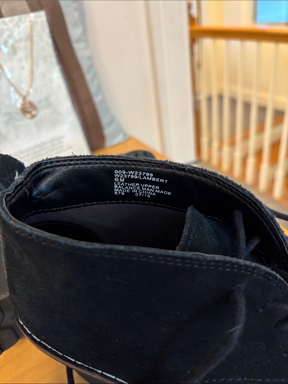 White Mountain Black Suede Lace-Up Ankle Boots - Picture 5 of 6